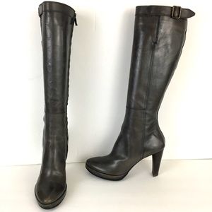 🛍 Costume National Tall High Heeled Grey Boots, Size 7, GUC